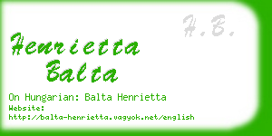 henrietta balta business card